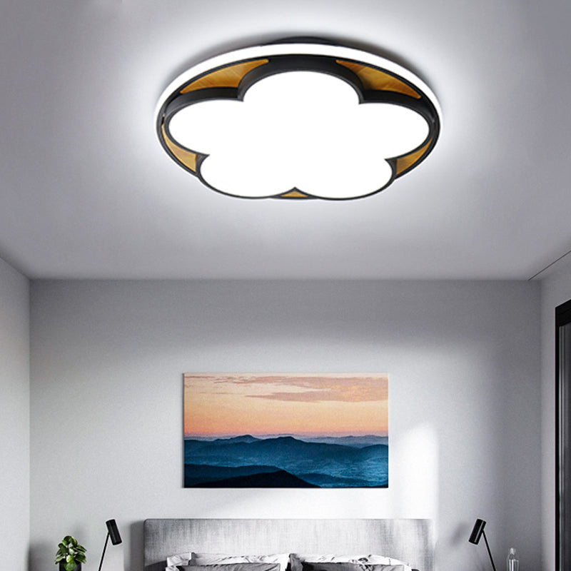 Flat Blossom LED Ceiling Mount Light Contemporary Acrylic Ceiling Lamp for Kid Bedroom Black Clearhalo 'Ceiling Lights' 'Close To Ceiling Lights' 'Close to ceiling' 'Flush mount' Lighting' 195001