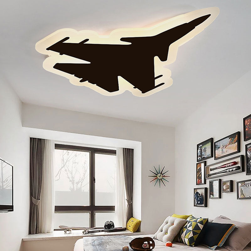 Fighter Plane Kid Bedroom LED Ceiling Light Acrylic Art Deco Flush Mount Ceiling Fixture Clearhalo 'Ceiling Lights' 'Close To Ceiling Lights' 'Close to ceiling' 'Flush mount' Lighting' 195014