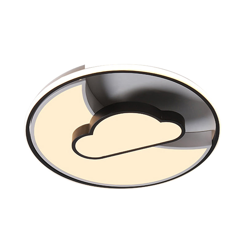 Crescent & Cloud Flush Mount Light Cartoon Acrylic LED Ceiling Lamp for Study Room Clearhalo 'Ceiling Lights' 'Close To Ceiling Lights' 'Close to ceiling' 'Flush mount' Lighting' 195030