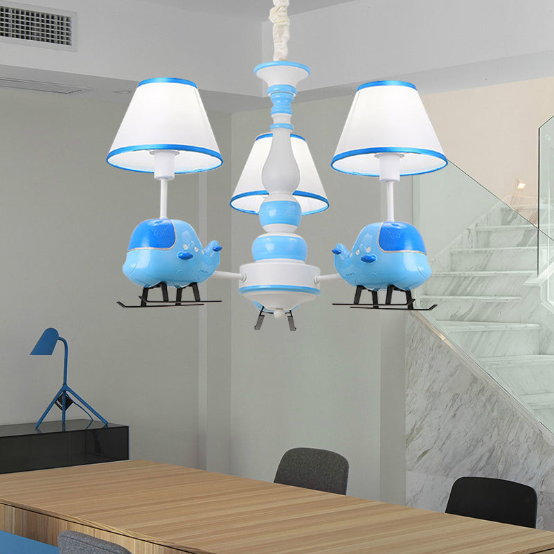 Little Boys Helicopter Chandelier Resin Blue Pendant Light with Fabric Shade 3 Blue Clearhalo 'Ceiling Lights' 'Chandeliers' Lighting' options 195040_ad2e0331-db2b-43c1-b92d-e868ccd64217