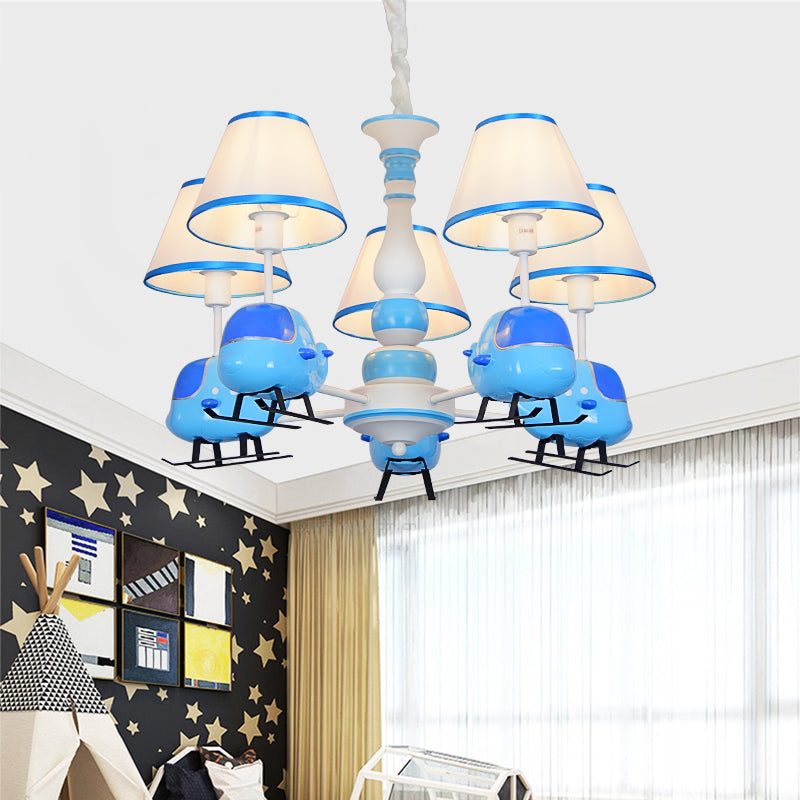 Little Boys Helicopter Chandelier Resin Blue Pendant Light with Fabric Shade 5 Blue Clearhalo 'Ceiling Lights' 'Chandeliers' Lighting' options 195044_b3d1a94f-f5d9-48c9-b54f-b9b182cad07d