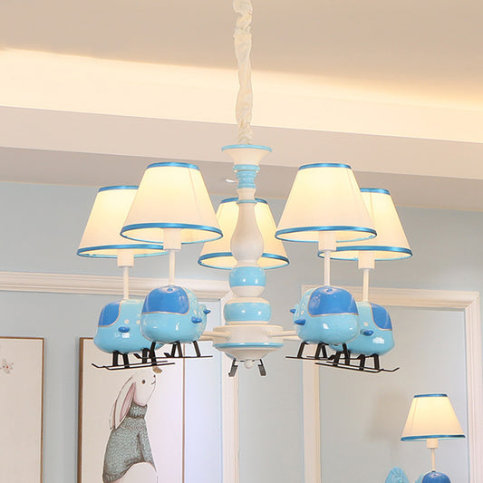 Little Boys Helicopter Chandelier Resin Blue Pendant Light with Fabric Shade Clearhalo 'Ceiling Lights' 'Chandeliers' Lighting' options 195045