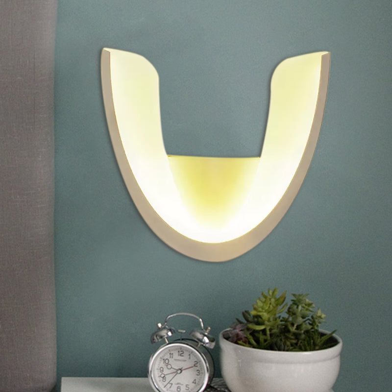 Modern Half-Oval Sconce Light Acrylic White Finish LED Wall Sconce for Study Room White White Clearhalo 'Wall Lamps & Sconces' 'Wall Lights' Lighting' 195174