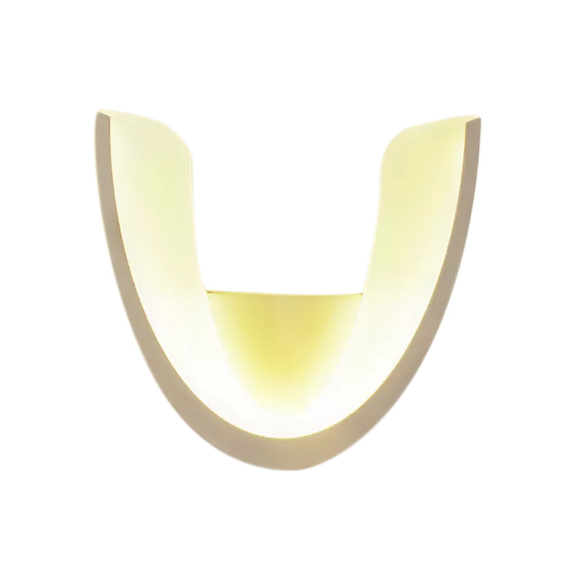 Modern Half-Oval Sconce Light Acrylic White Finish LED Wall Sconce for Study Room Clearhalo 'Wall Lamps & Sconces' 'Wall Lights' Lighting' 195176