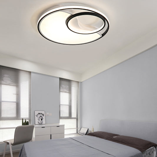 Sun Moon Bathroom Hallway Flush Mount Light Acrylic Modern Simple LED Ceiling Lamp Black White Clearhalo 'Ceiling Lights' 'Close To Ceiling Lights' 'Close to ceiling' 'Flush mount' Lighting' 195199