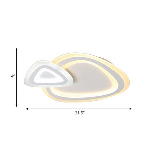 Monochromatic Triangle Flush Mount Ceiling Fixture Acrylic Ceiling Light Fixture in White for Kindergarten Clearhalo 'Ceiling Lights' 'Close To Ceiling Lights' 'Close to ceiling' 'Flush mount' Lighting' 195238