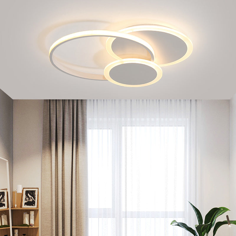 Acrylic Stacked Ring Flush Ceiling Light Dining Room Kitchen Modern LED Ceiling Lamp White Clearhalo 'Ceiling Lights' 'Close To Ceiling Lights' 'Close to ceiling' 'Flush mount' Lighting' 195257