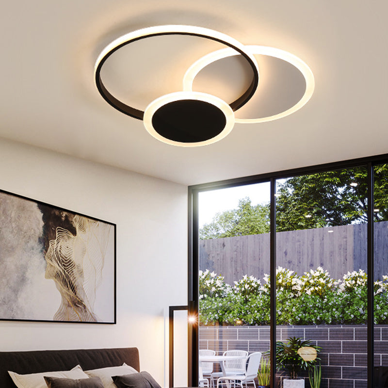 Acrylic Stacked Ring Flush Ceiling Light Dining Room Kitchen Modern LED Ceiling Lamp Clearhalo 'Ceiling Lights' 'Close To Ceiling Lights' 'Close to ceiling' 'Flush mount' Lighting' 195263