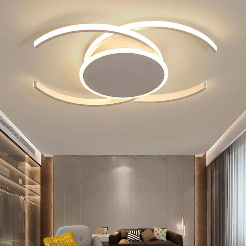 Modern Acrylic Flush Lighting with Double C Design Indoor White Led Flushmount White Warm Clearhalo 'Ceiling Lights' 'Close To Ceiling Lights' 'Close to ceiling' 'Flush mount' Lighting' 195307