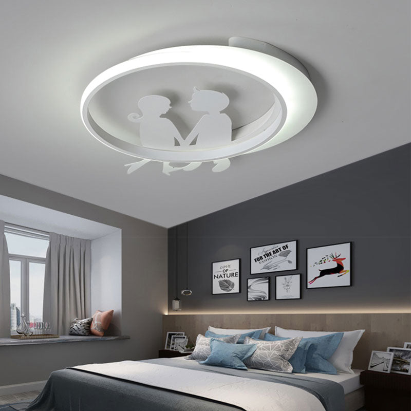 Acrylic Circle Ceiling Light Fixture Modern Contemporary Ceiling Light in White for Bedroom White White Clearhalo 'Ceiling Lights' 'Close To Ceiling Lights' 'Close to ceiling' 'Flush mount' Lighting' 195381