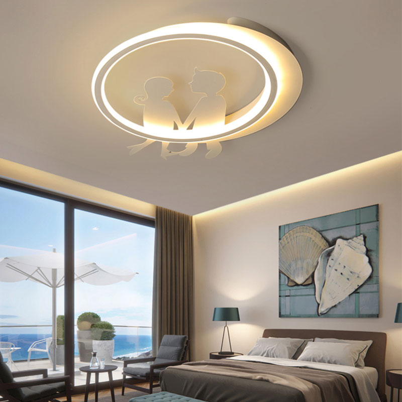 Acrylic Circle Ceiling Light Fixture Modern Contemporary Ceiling Light in White for Bedroom White Warm Clearhalo 'Ceiling Lights' 'Close To Ceiling Lights' 'Close to ceiling' 'Flush mount' Lighting' 195382