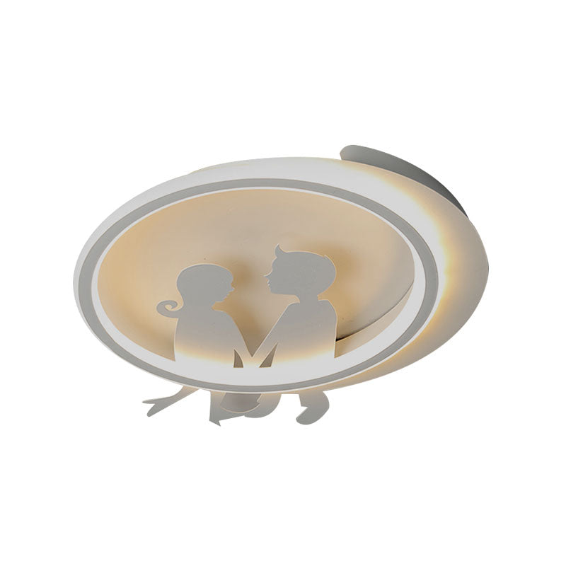 Acrylic Circle Ceiling Light Fixture Modern Contemporary Ceiling Light in White for Bedroom Clearhalo 'Ceiling Lights' 'Close To Ceiling Lights' 'Close to ceiling' 'Flush mount' Lighting' 195383