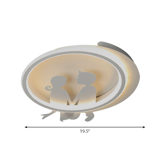 Acrylic Circle Ceiling Light Fixture Modern Contemporary Ceiling Light in White for Bedroom Clearhalo 'Ceiling Lights' 'Close To Ceiling Lights' 'Close to ceiling' 'Flush mount' Lighting' 195385