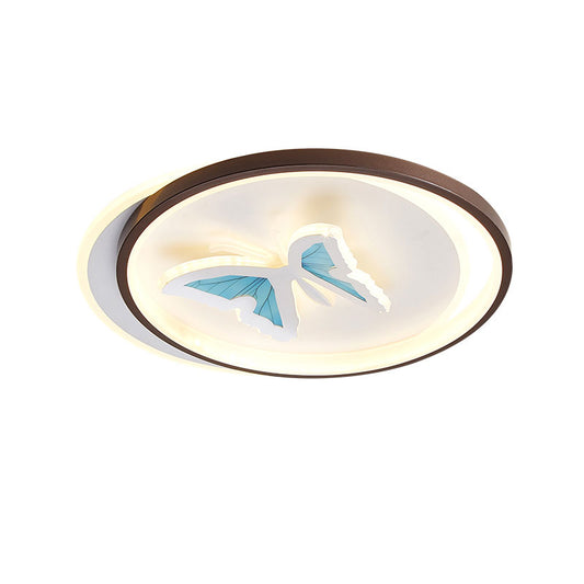 Butterfly Shape Bedroom Ceiling Lamp Acrylic Modern Contemporary Flush Mount Ceiling Light in Blue Clearhalo 'Ceiling Lights' 'Close To Ceiling Lights' 'Close to ceiling' 'Flush mount' Lighting' 195394