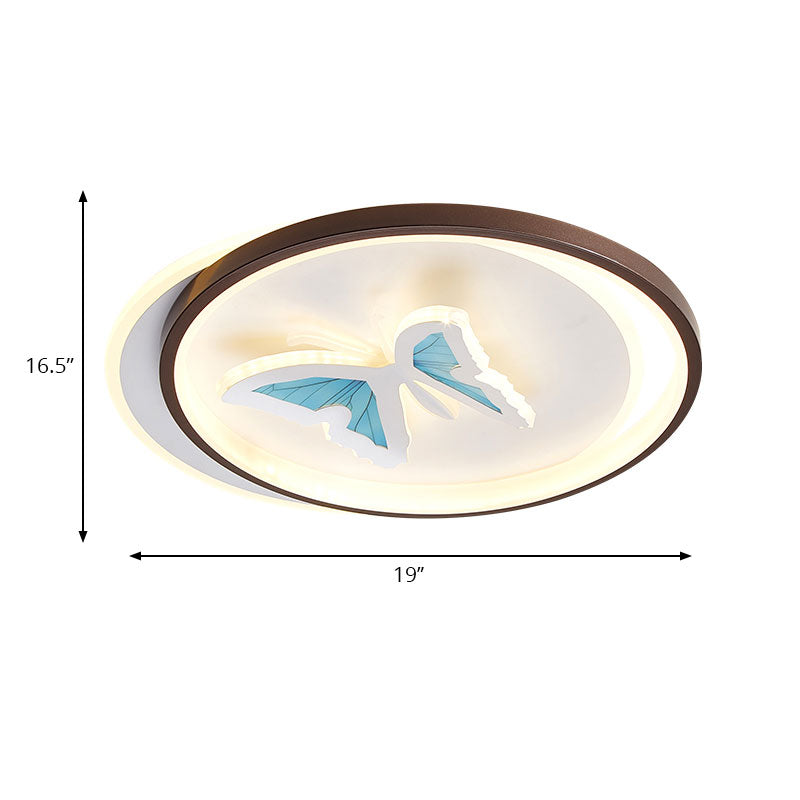 Butterfly Shape Bedroom Ceiling Lamp Acrylic Modern Contemporary Flush Mount Ceiling Light in Blue Clearhalo 'Ceiling Lights' 'Close To Ceiling Lights' 'Close to ceiling' 'Flush mount' Lighting' 195395