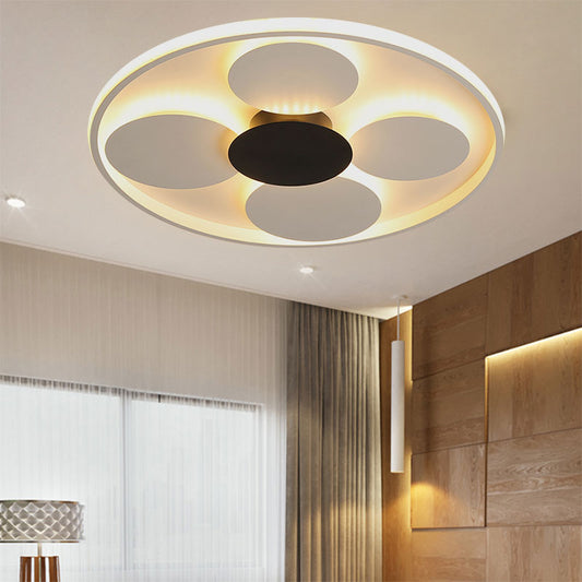 White Circular Ceiling Light Modern Contemporary Acrylic Flush Mount Ceiling Light for Living Room White Clearhalo 'Ceiling Lights' 'Close To Ceiling Lights' 'Close to ceiling' 'Flush mount' Lighting' 195432