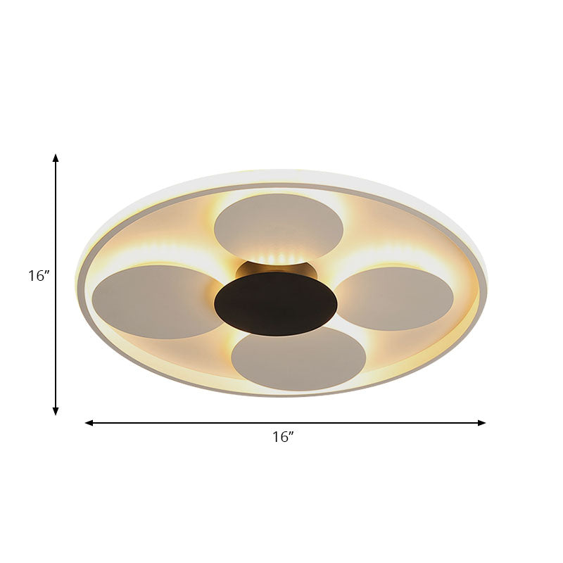 White Circular Ceiling Light Modern Contemporary Acrylic Flush Mount Ceiling Light for Living Room Clearhalo 'Ceiling Lights' 'Close To Ceiling Lights' 'Close to ceiling' 'Flush mount' Lighting' 195435