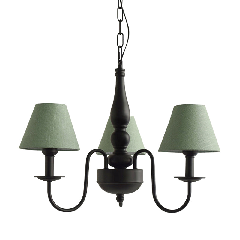 Three Lights Bucket Shade Chandelier Kids Metal Hanging Light for in Black for Kindergarten Clearhalo 'Ceiling Lights' 'Chandeliers' Lighting' options 195450