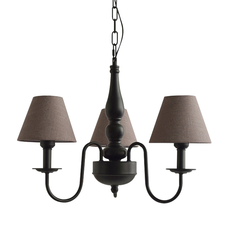 Three Lights Bucket Shade Chandelier Kids Metal Hanging Light for in Black for Kindergarten Clearhalo 'Ceiling Lights' 'Chandeliers' Lighting' options 195460