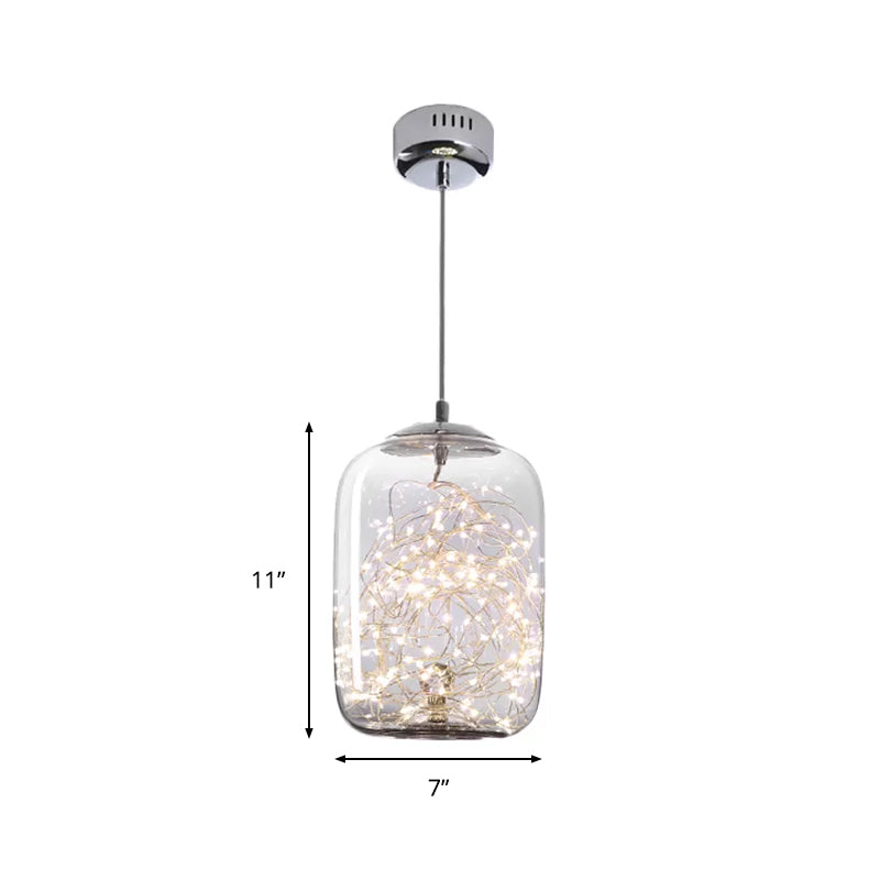 Modern LED Pendant Light with Amber/Smoke Grey Glass Globe/Cylinder/Oval Hanging Light Kit for Living Room Clearhalo 'Ceiling Lights' 'Glass shade' 'Glass' 'Modern Pendants' 'Modern' 'Pendant Lights' 'Pendants' Lighting' 1955273