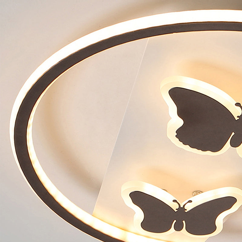 Black Double-Butterfly LED Ceiling Light Modern Stylish Acrylic Ceiling Mount Light for Bedroom Clearhalo 'Ceiling Lights' 'Close To Ceiling Lights' 'Close to ceiling' 'Flush mount' Lighting' 195553