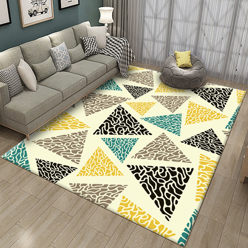 Casual Geometric Colorblock Print Rug Multicolor Polyester Rug Washable Rug for Living Room Yellow Clearhalo 'Area Rug' 'Modern' 'Rugs' Rug' 1955689