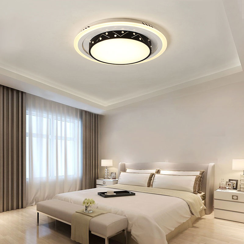 Circle Bedroom Flush Mount Ceiling Light Acrylic Art Deco Ceiling Light Clearhalo 'Ceiling Lights' 'Close To Ceiling Lights' 'Close to ceiling' 'Flush mount' Lighting' 195586