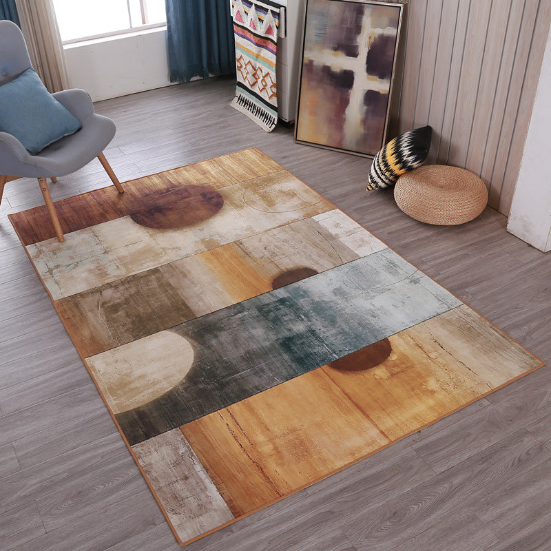 Orange Modern Rug Polyester Abstract Print Rug Washable Non-Slip Backing Area Rug for Living Room Light Orange Clearhalo 'Area Rug' 'Modern' 'Rugs' Rug' 1955872