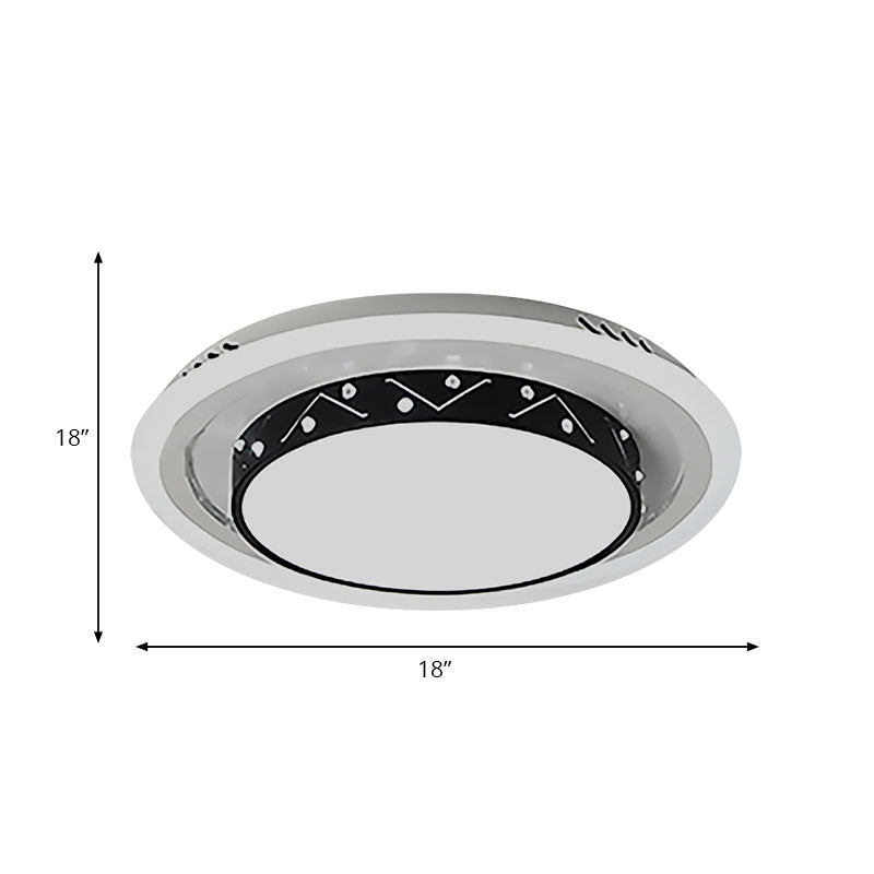 Circle Bedroom Flush Mount Ceiling Light Acrylic Art Deco Ceiling Light Clearhalo 'Ceiling Lights' 'Close To Ceiling Lights' 'Close to ceiling' 'Flush mount' Lighting' 195588