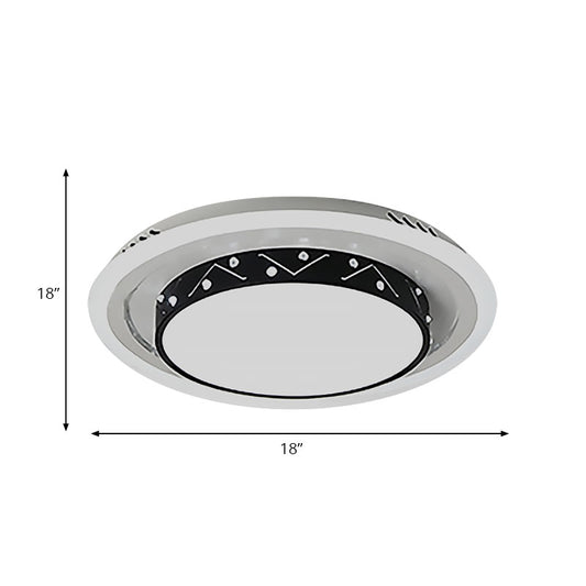 Circle Bedroom Flush Mount Ceiling Light Acrylic Art Deco Ceiling Light Clearhalo 'Ceiling Lights' 'Close To Ceiling Lights' 'Close to ceiling' 'Flush mount' Lighting' 195588