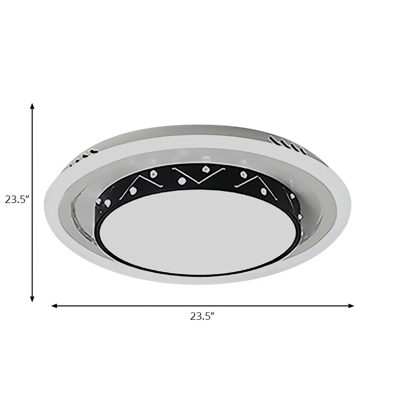 Circle Bedroom Flush Mount Ceiling Light Acrylic Art Deco Ceiling Light Clearhalo 'Ceiling Lights' 'Close To Ceiling Lights' 'Close to ceiling' 'Flush mount' Lighting' 195589