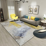 Vintage Abstract Striped Pattern Rug Grey and Yellow Novelty Rug Polyester Washable Area Rug for Living Room Grey Clearhalo 'Area Rug' 'Modern' 'Rugs' Rug' 1955894