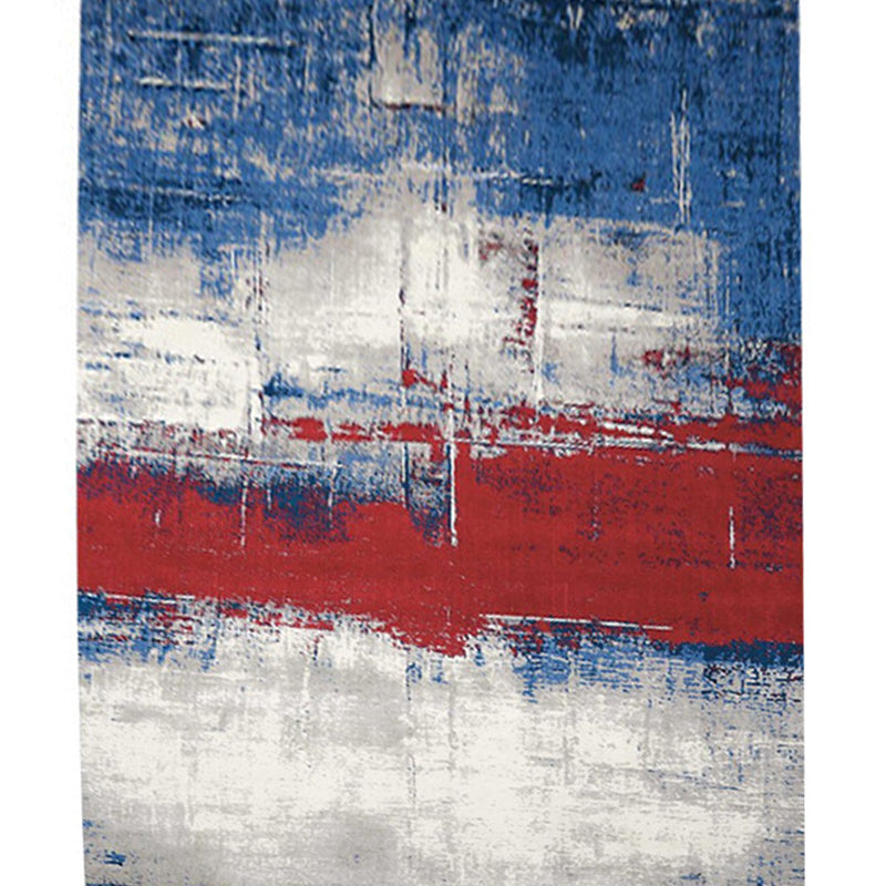 Blue and Red Casual Rug Polyester Abstract Rug Washable Non-Slip Backing Area Rug for Living Room Clearhalo 'Area Rug' 'Modern' 'Rugs' Rug' 1955927