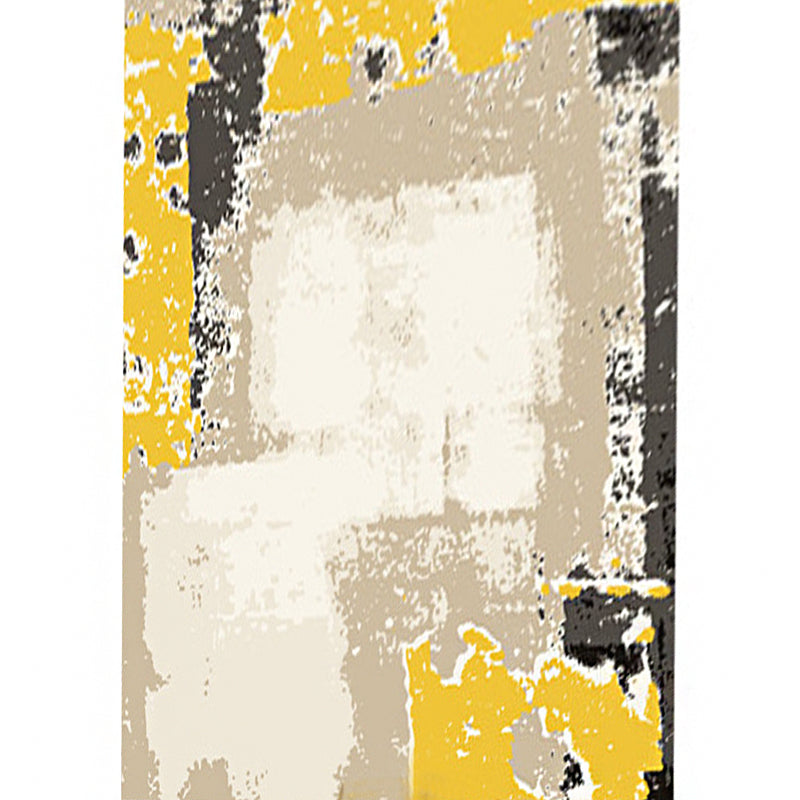 Unique Abstract Rug Yellow and Black Contemporary Rug Polyester Machine Washable Non-Slip Carpet for Living Room Clearhalo 'Area Rug' 'Modern' 'Rugs' Rug' 1956002