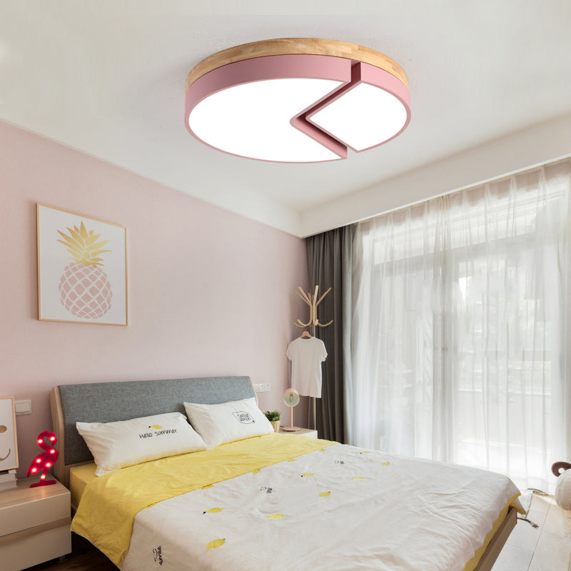 Acrylic Round Cake Flush Mount Light Nursing Room Nordic Style Ceiling Light Pink 19.5" Clearhalo 'Ceiling Lights' 'Close To Ceiling Lights' 'Close to ceiling' 'Flush mount' Lighting' 195614