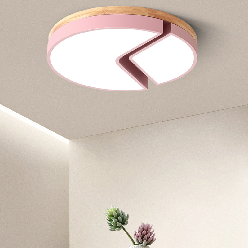 Acrylic Round Cake Flush Mount Light Nursing Room Nordic Style Ceiling Light Pink 16" Clearhalo 'Ceiling Lights' 'Close To Ceiling Lights' 'Close to ceiling' 'Flush mount' Lighting' 195615