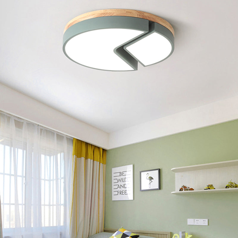 Acrylic Round Cake Flush Mount Light Nursing Room Nordic Style Ceiling Light Green 19.5" Clearhalo 'Ceiling Lights' 'Close To Ceiling Lights' 'Close to ceiling' 'Flush mount' Lighting' 195623