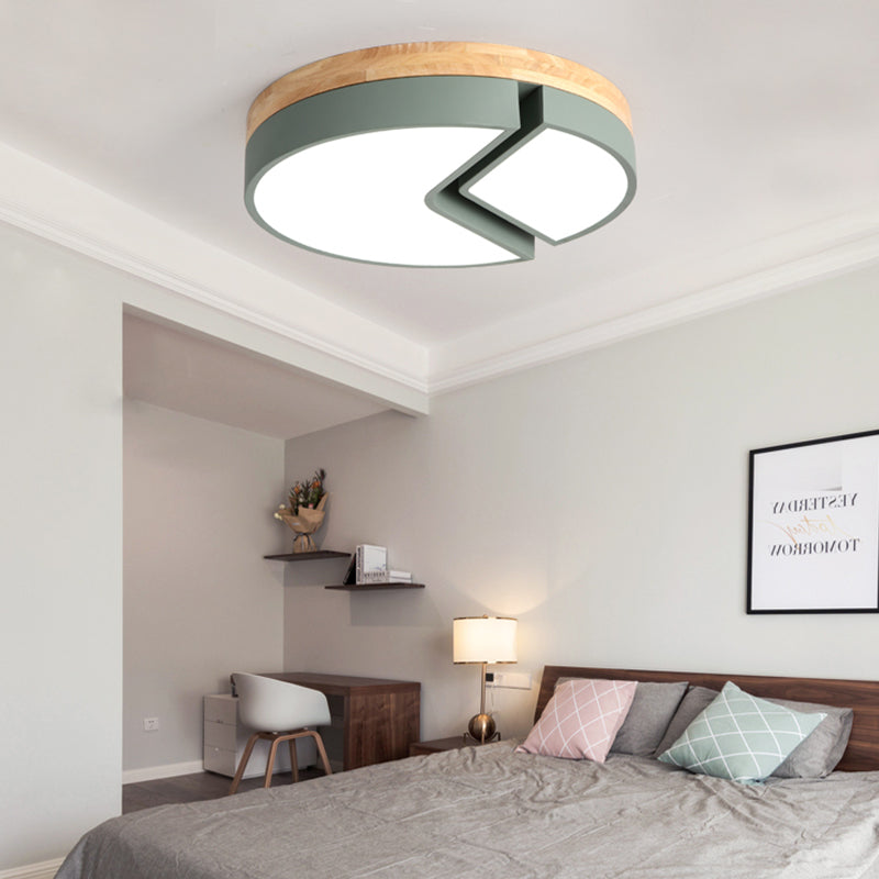 Acrylic Round Cake Flush Mount Light Nursing Room Nordic Style Ceiling Light Green 16" Clearhalo 'Ceiling Lights' 'Close To Ceiling Lights' 'Close to ceiling' 'Flush mount' Lighting' 195624