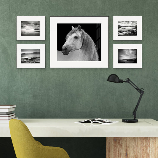 Photography Horse Pattern Wall Decor Dining Room Wild Animal Canvas Art in Light Color Clearhalo 'Arts' 'Canvas Art' 1956445