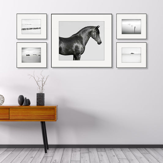 Photography Horse Pattern Wall Decor Dining Room Wild Animal Canvas Art in Light Color Clearhalo 'Arts' 'Canvas Art' 1956451