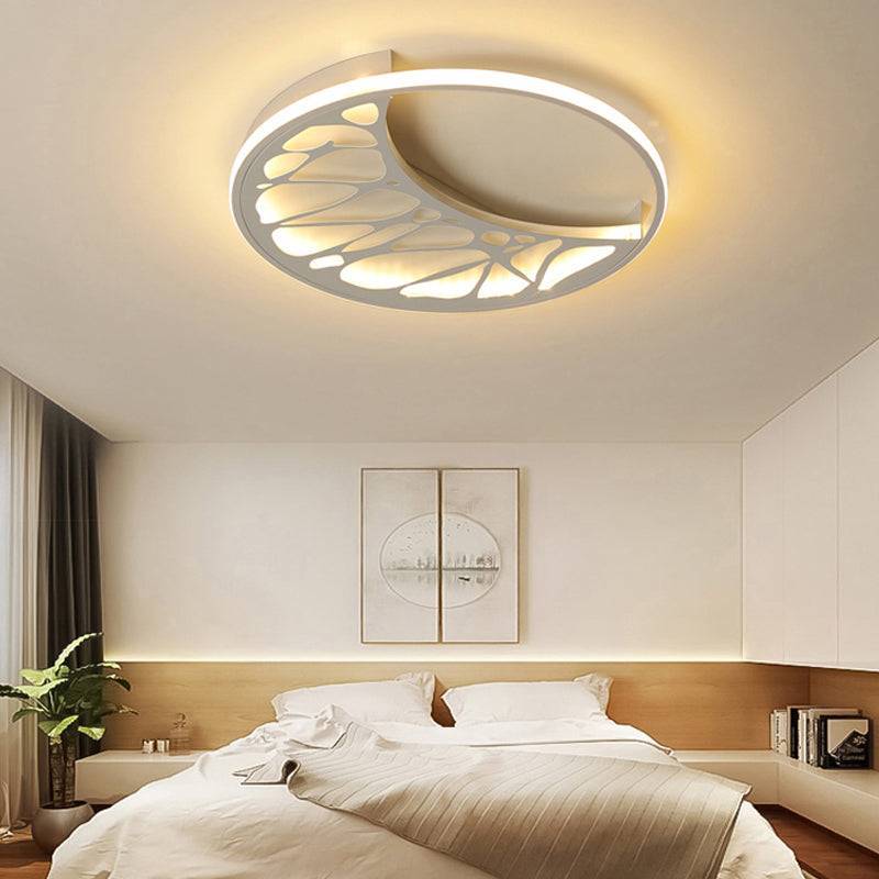 Living Room Crescent LED Flush Ceiling Light Acrylic White Simple Stylish Ceiling Lamp White Warm Clearhalo 'Ceiling Lights' 'Close To Ceiling Lights' 'Close to ceiling' 'Flush mount' Lighting' 195696