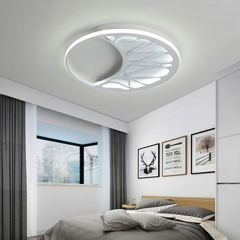 Living Room Crescent LED Flush Ceiling Light Acrylic White Simple Stylish Ceiling Lamp White White Clearhalo 'Ceiling Lights' 'Close To Ceiling Lights' 'Close to ceiling' 'Flush mount' Lighting' 195697