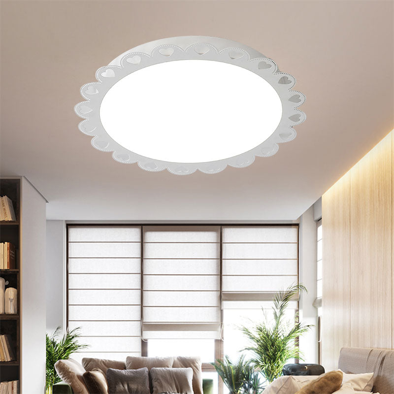 Circle Living Room Flush Mount Ceiling Light Acrylic Nordic LED Flush Ceiling Lights in White White Clearhalo 'Ceiling Lights' 'Close To Ceiling Lights' 'Close to ceiling' 'Flush mount' Lighting' 195702