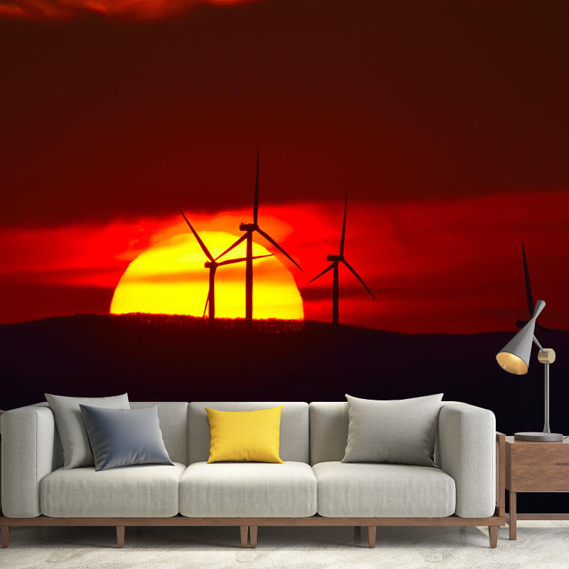 Stunning Sunset Glow Mural Wallpaper Living Room Scenery Wall Decor, Custom-Print Clearhalo 'Wall Decor' 'Wall Mural' 1957082