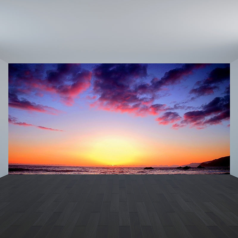 Stunning Sunset Glow Mural Wallpaper Living Room Scenery Wall Decor, Custom-Print Clearhalo 'Wall Decor' 'Wall Mural' 1957093