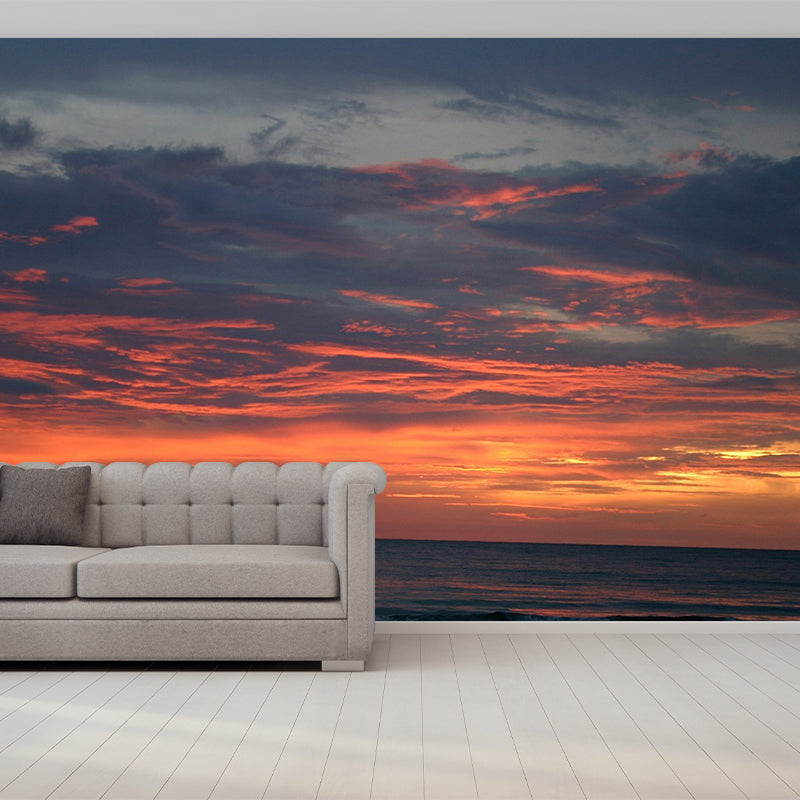 Stunning Sunset Glow Mural Wallpaper Living Room Scenery Wall Decor, Custom-Print Orange Clearhalo 'Wall Decor' 'Wall Mural' 1957096