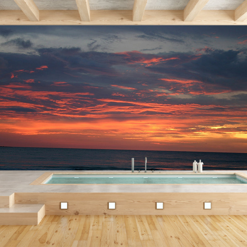 Stunning Sunset Glow Mural Wallpaper Living Room Scenery Wall Decor, Custom-Print Clearhalo 'Wall Decor' 'Wall Mural' 1957097