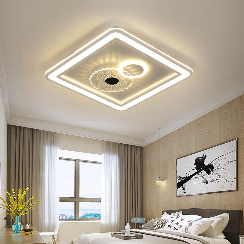 Acrylic Squared Ceiling Flush Modernism LED Flushmount Lighting in White for Bedroom White A Clearhalo 'Ceiling Lights' 'Close To Ceiling Lights' 'Close to ceiling' 'Flush mount' Lighting' 1957857