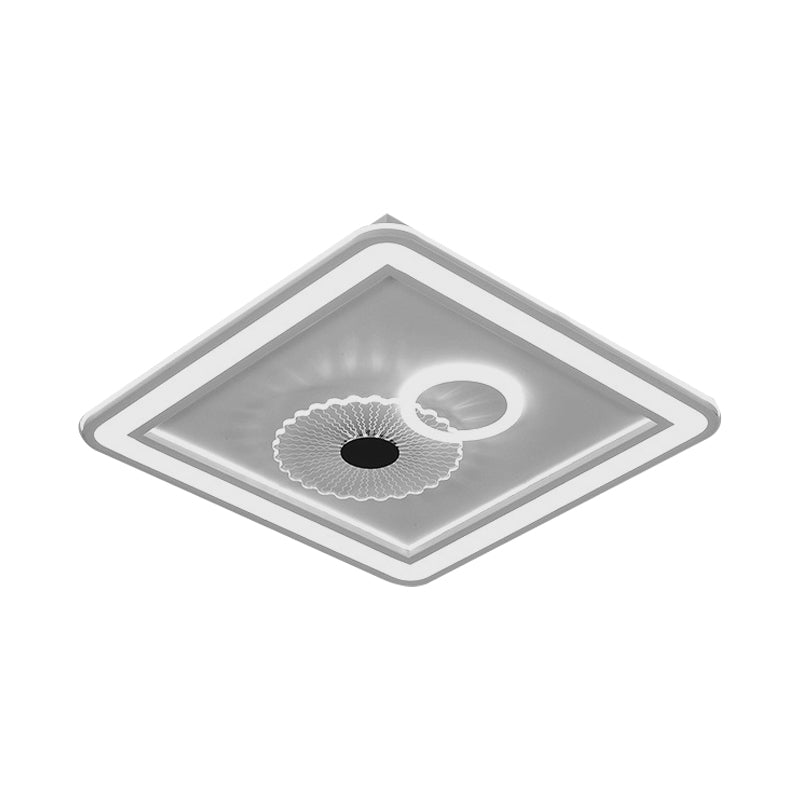 Acrylic Squared Ceiling Flush Modernism LED Flushmount Lighting in White for Bedroom Clearhalo 'Ceiling Lights' 'Close To Ceiling Lights' 'Close to ceiling' 'Flush mount' Lighting' 1957858