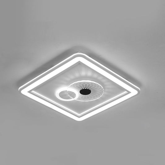 Acrylic Squared Ceiling Flush Modernism LED Flushmount Lighting in White for Bedroom Clearhalo 'Ceiling Lights' 'Close To Ceiling Lights' 'Close to ceiling' 'Flush mount' Lighting' 1957863